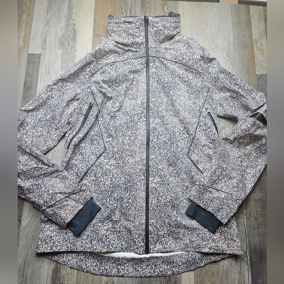 Lululemon Runaway Jacket Pebble Print Size 10 Hoodie Full Zipper - Picture 1 of 11